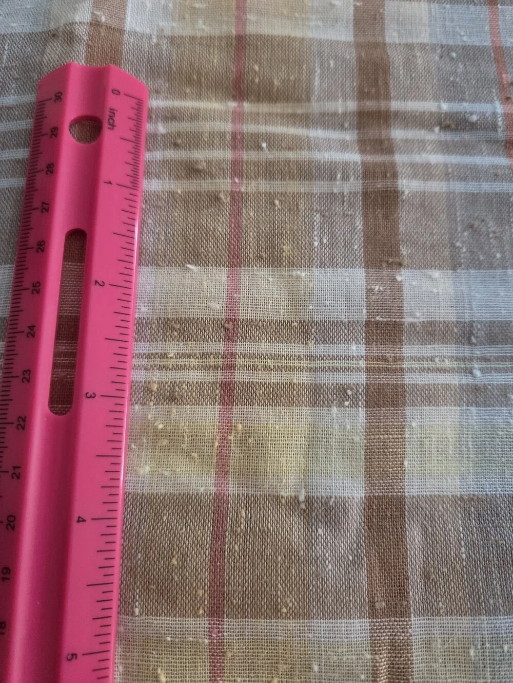 Vintage Classic Plaid Textured 100% Cotton Warm Colors 3.1 Yards